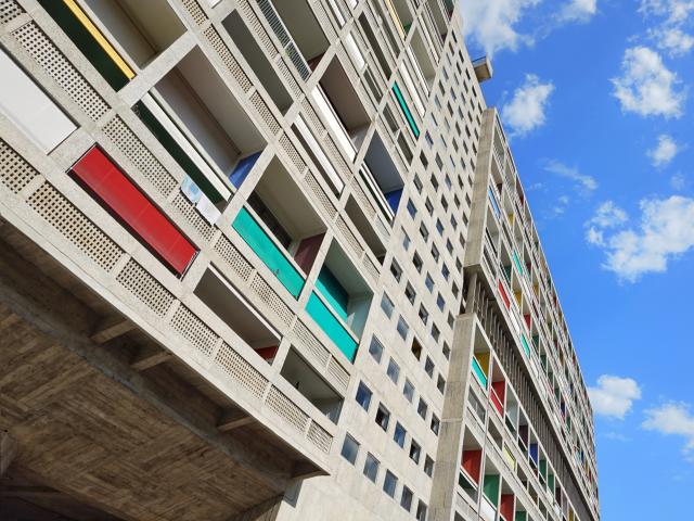 Immeuble Le Corbusier Marseille, facade colorée