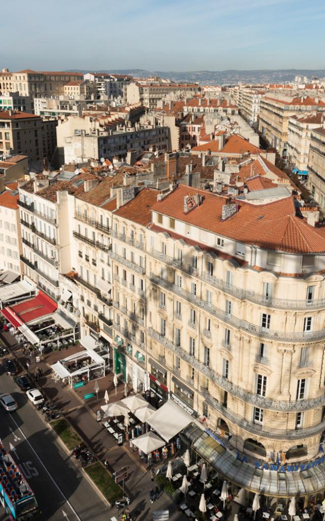 Rue de la République et Vieux-Port Marseille vu du haut de la Grande Roue