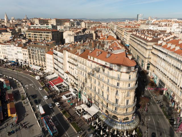 Rue de la République et Vieux-Port Marseille vu du haut de la Grande Roue