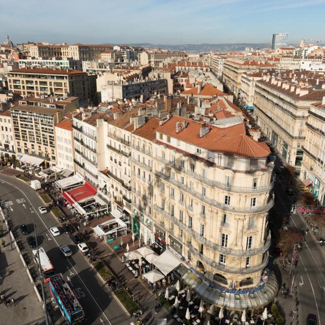 Rue de la République et Vieux-Port Marseille vu du haut de la Grande Roue