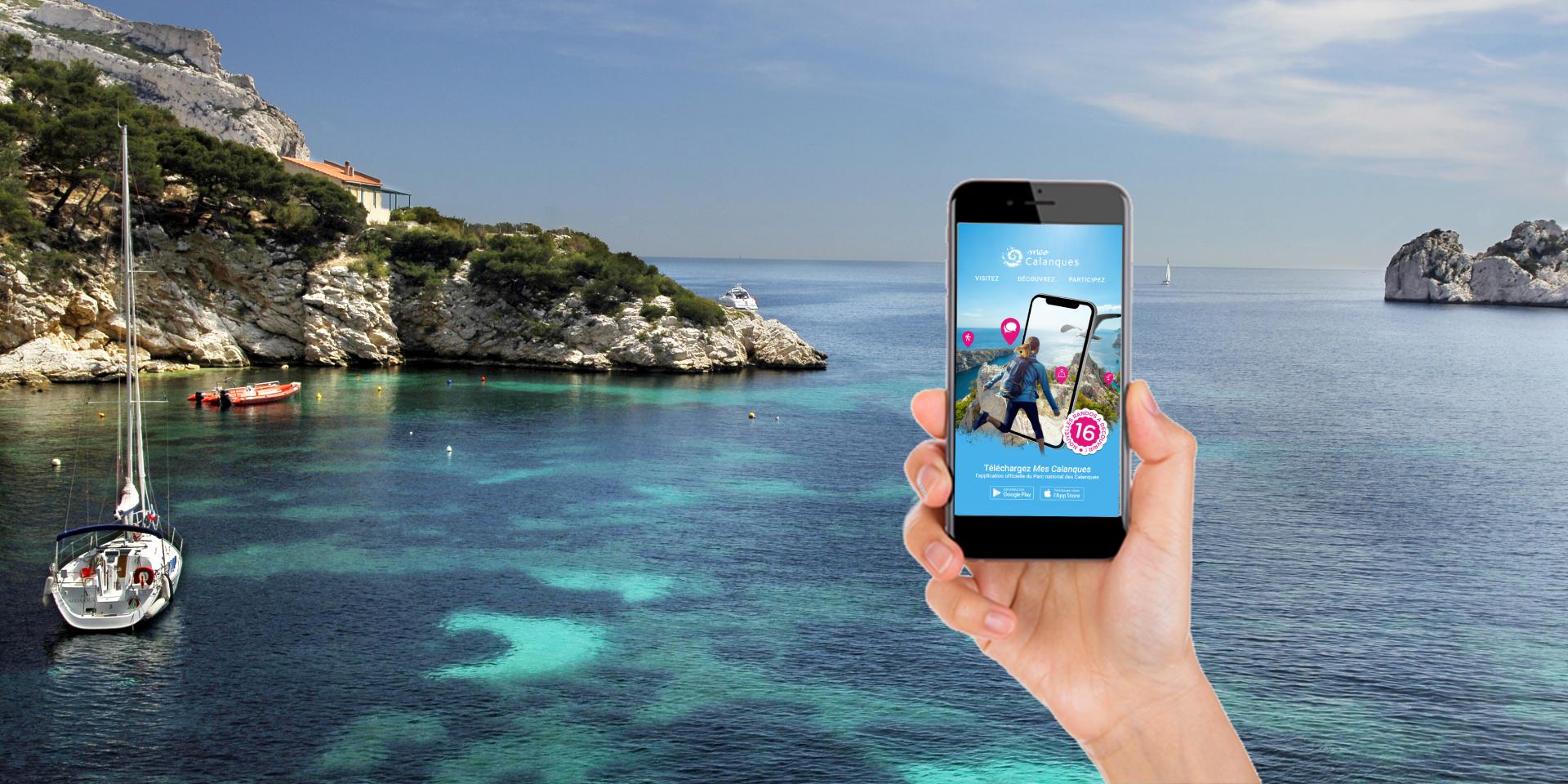 Téléphone mobile Mes Calanques Application