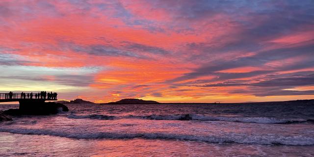 Coucher de soleil, plage des Catalans