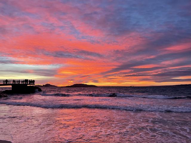 Coucher de soleil, plage des Catalans