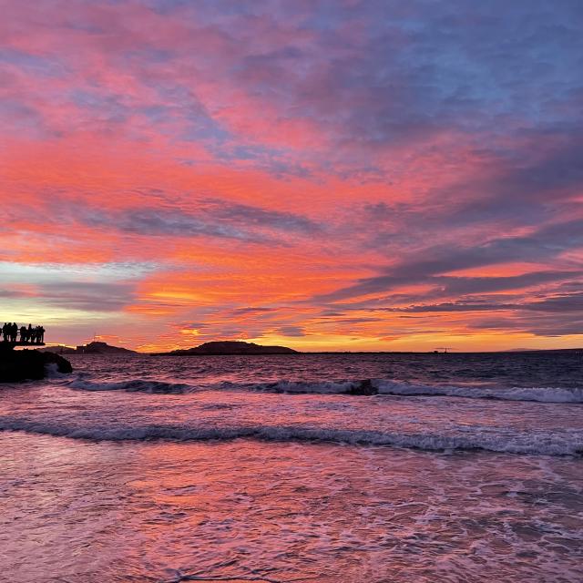 Coucher de soleil, plage des Catalans