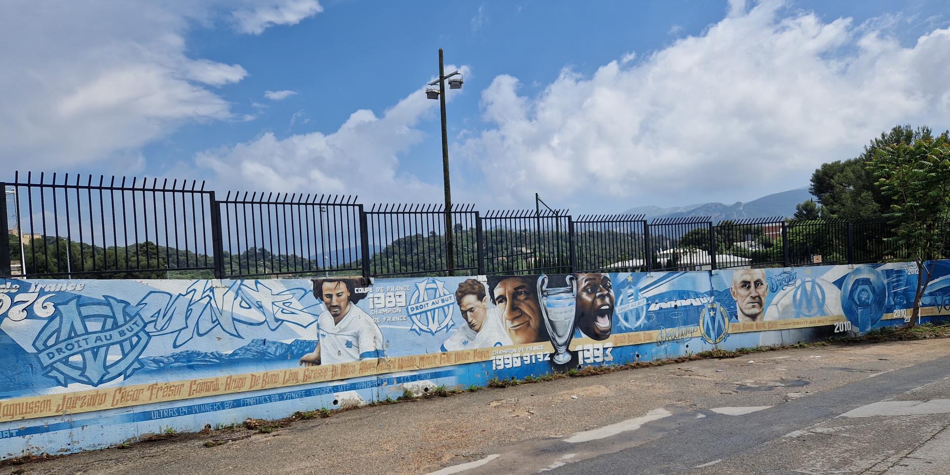 Fresque murale centre d'entrainement OM