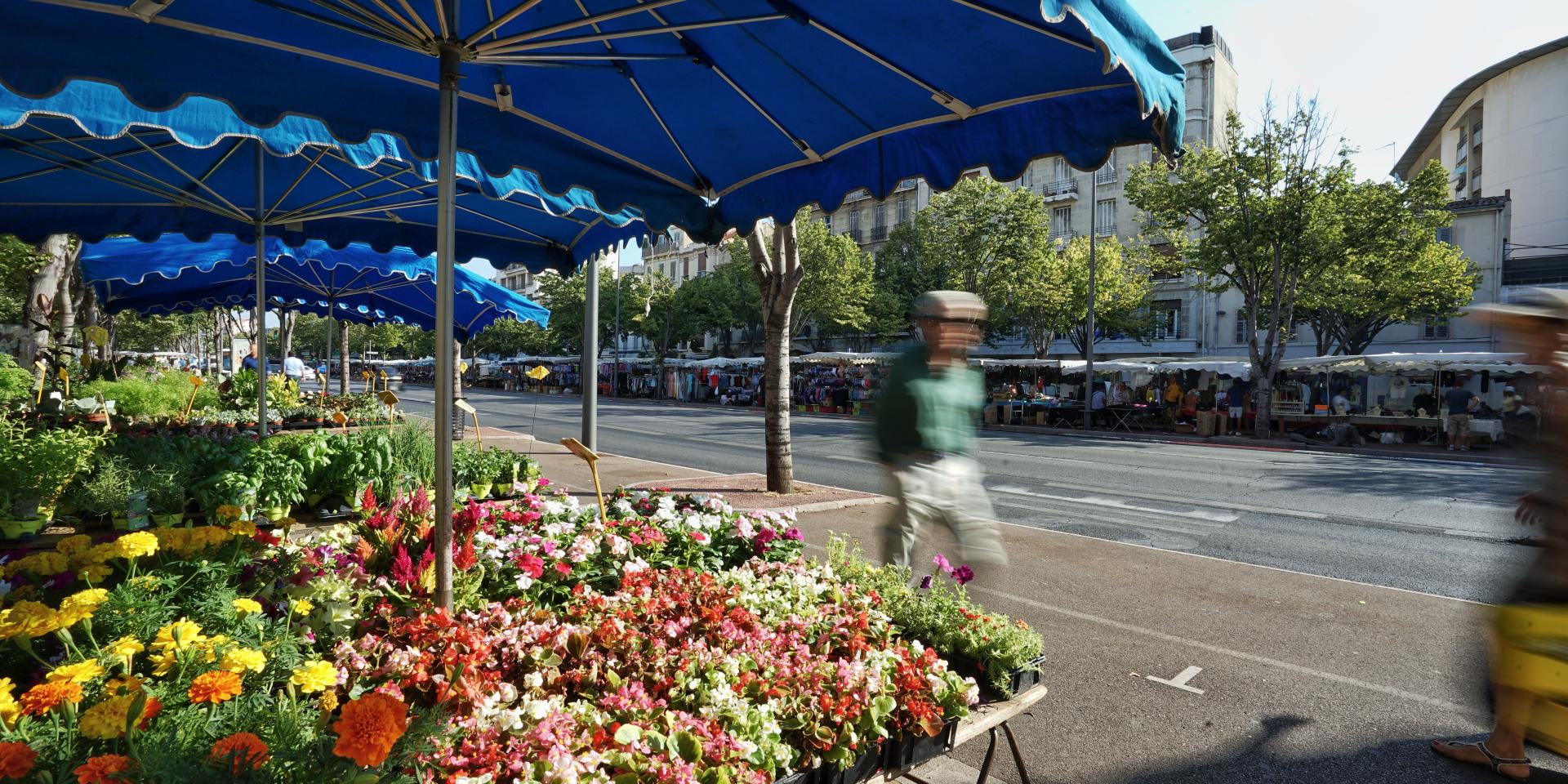 Marché de fleurs dans le quartier Castellane