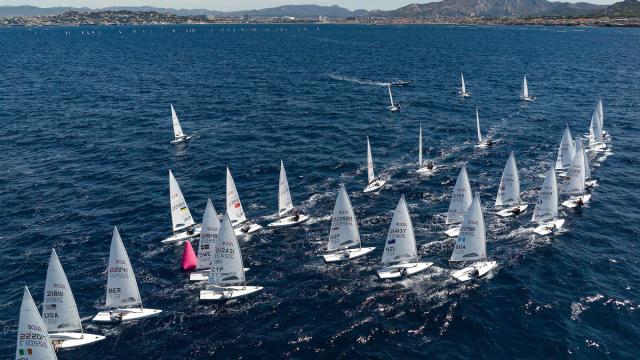 Paris 2024 Olympic Sailing Test Event, Marseille, France. Day 6 Race Day on 14th July 2023.