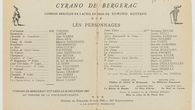 Recueil. Cyrano De Bergerac D'edmond Rostand Bibliotheque Nationale De France