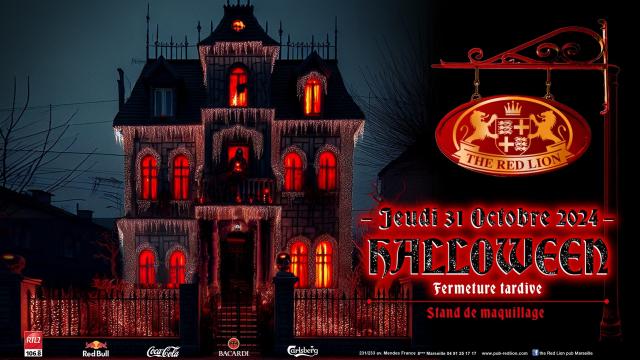Affiche de Halloween au red lion